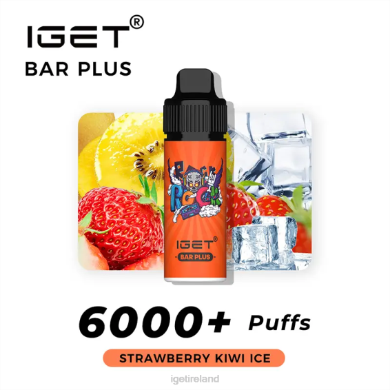 Nicotine Free IGET bar store Bar Plus Vape Kit P80R368 Strawberry Kiwi Ice