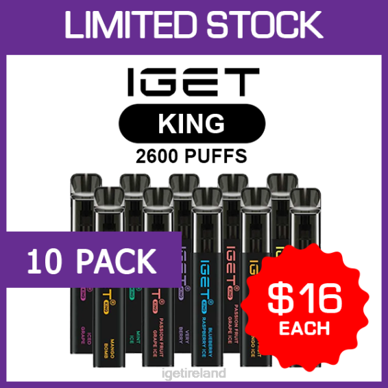 IGET bar nicotine content KING - 2600 PUFFS - 10 PACK P80R504