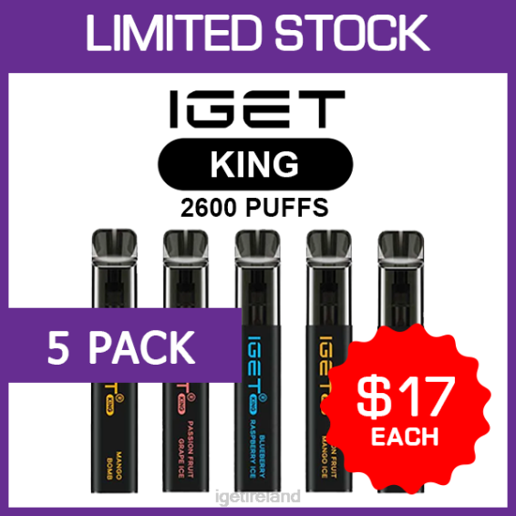 IGET bar store KING - 2600 PUFFS - 5 PACK P80R475