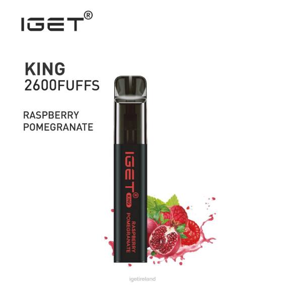 IGET vape Ireland KING - 2600 PUFFS P80R594 Raspberry Pomegranate