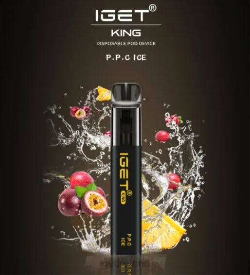 IGET bar Ireland KING P.P.C. - 2600 PUFFS P80R665 Passionfruit Pineapple Cranberry Ice