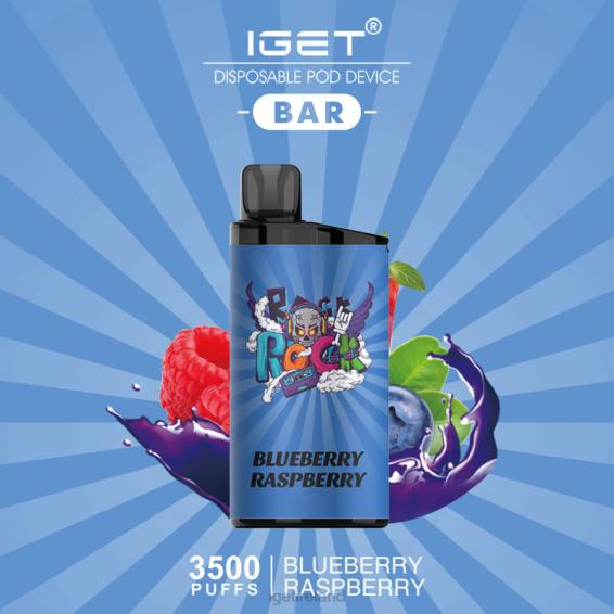 IGET bar store BAR - 3500 PUFFS P80R618 Blueberry Raspberry Ice