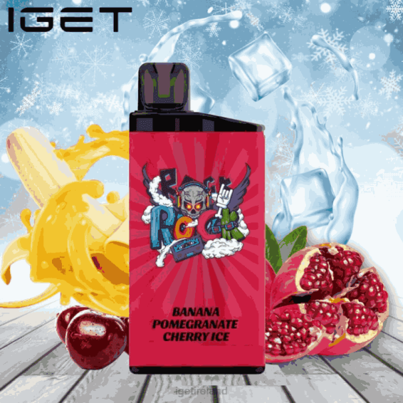 IGET bar Ireland BAR - 3500 PUFFS P80R653 Banana Pomegranate Cherry Ice