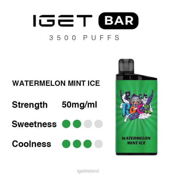 IGET bar nicotine content Bar 3500 Puffs P80R304 Watermelon Mint Ice