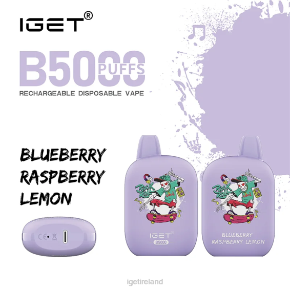 IGET bar Ireland B5000 P80R308 Blueberry Raspberry Lemon