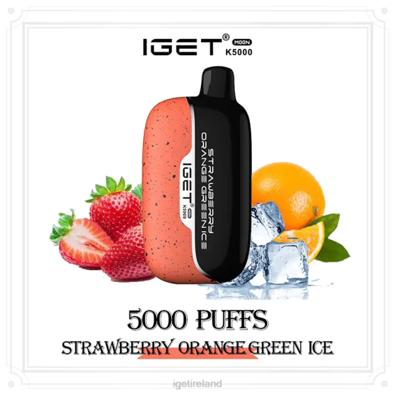 IGET bar Moon 5000 Puffs P80R222 Strawberry Orange Green Ice