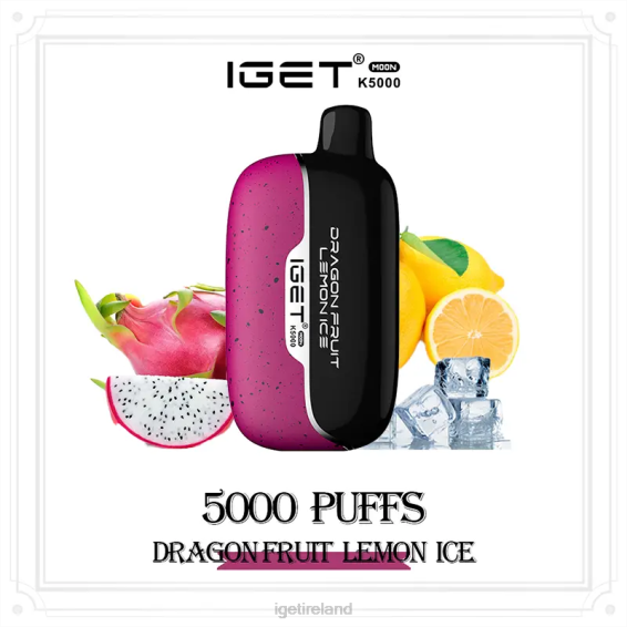 IGET bar Ireland Moon 5000 Puffs P80R230 Dragon Fruit Lemon Ice