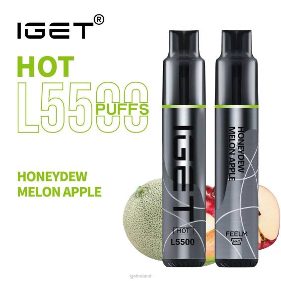 IGET vape Ireland HOT - 5500 PUFFS P80R593 Honeydew Melon Apple