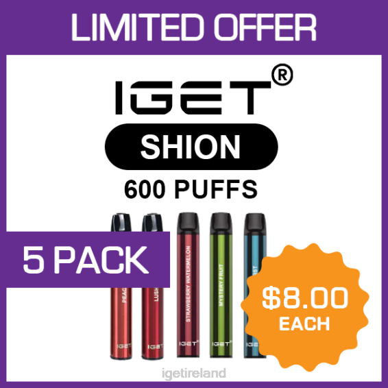 IGET bar store SHION - 600 PUFFS - 5 PACK P80R480