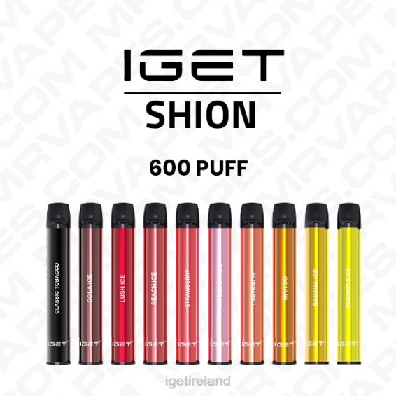 IGET bar nicotine content SHION DISPOSABLE VAPE WHOLESALE (600 PUFFS) P80R633