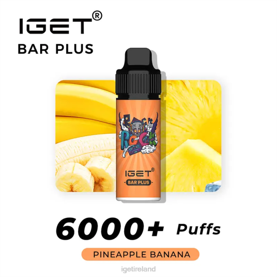 IGET vape Ireland BAR PLUS - 6000 PUFFS P80R600 Pineapple Banana