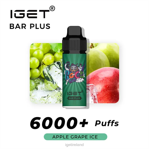 IGET bar nicotine content Bar Plus 6000 Puffs P80R235 Apple Grape Ice