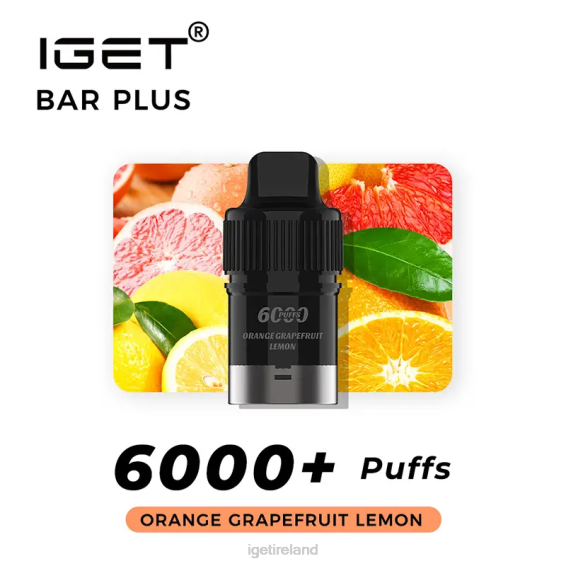 IGET bar Bar Plus Pod 6000 Puffs P80R266 Orange Grapefruit Lemon